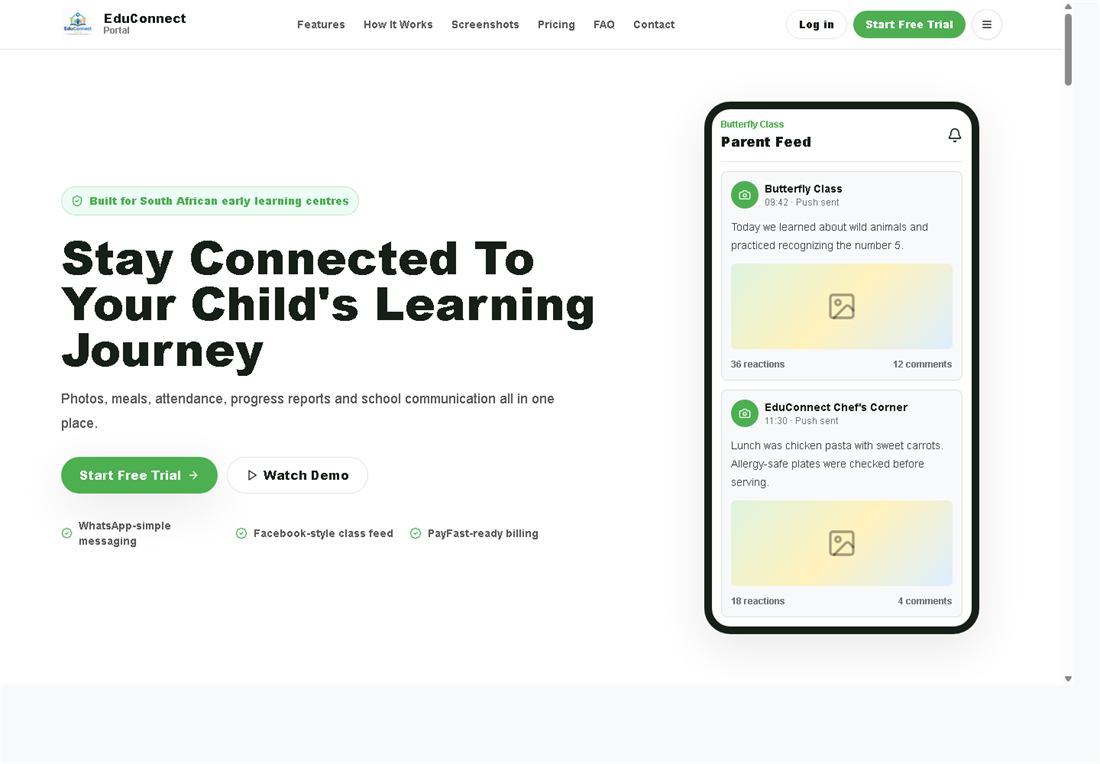 EduConnect Portal website preview