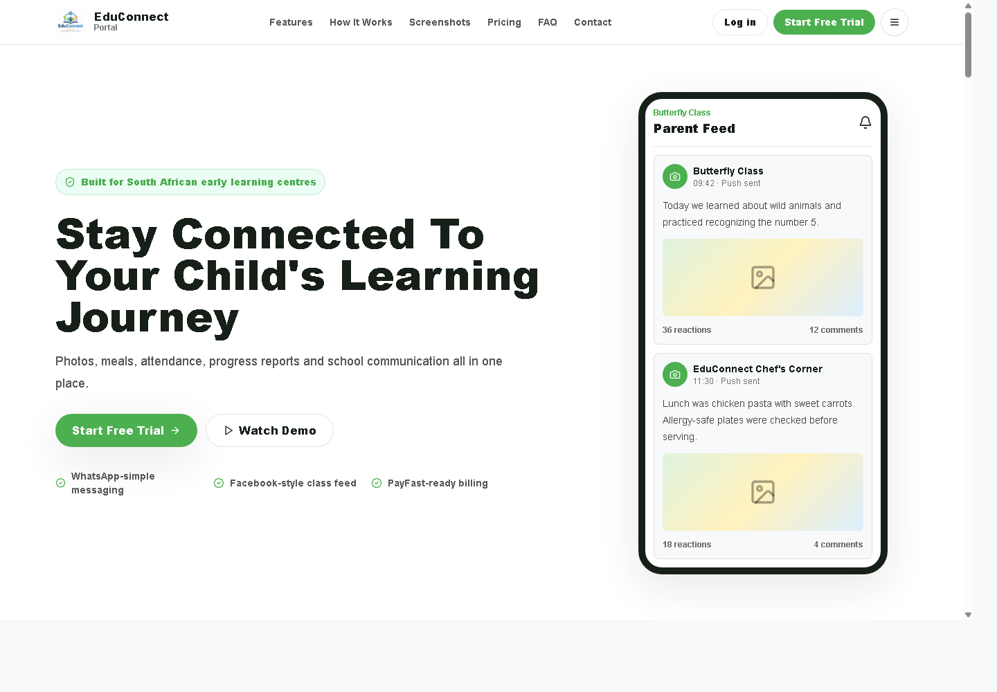 EduConnect Portal website preview