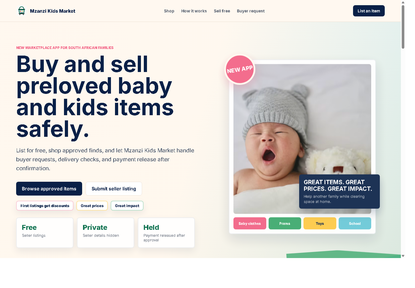 Mzanzi Kids Market website preview