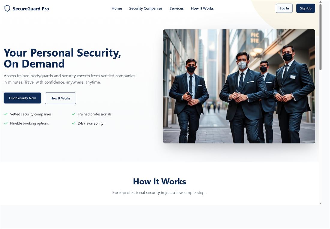 SecureGuard Pro website preview